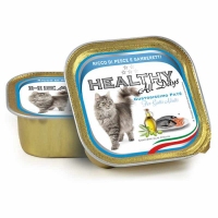 Healthy All days, вологий корм для котів, паштет з рибою та креветками, 100г