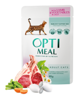 OptiMeal павуч для котів ягня з овочами в желе 85г (1 шт)