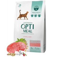 OptiMeal Яловичина та сорго для стерелізованих котів 650г
