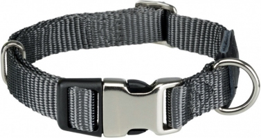 Trixie Premium, нашийник з металевою клямкою, XS-S, 21-30см/10мм, графітовий