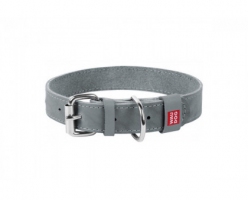Collar WAUDOG Classic нашийник шкіра, метал. пряжка, XS, (ш - 15мм, дл - 27-36см), сірий