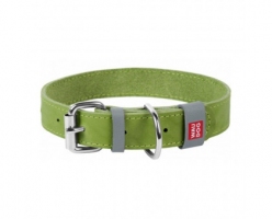 Collar WAUDOG Classic нашийник шкіра, метал. пряжка, S, (ш - 20мм, дл - 30-39см), салатовий