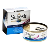 Schesir Tuna Aloe Puppy цуценят консерви, вологий корм тунець з алое в желе, банку 150 г