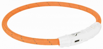 Trixie Flash Leuchtring USB Нашийник, що світиться для собак, 35см, XS-S, помаранчевий