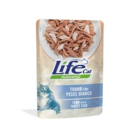 LifeCat Pouch Tuna with White Fish 70g ТУНЕЦЬ, ТРОСКИЙ І МИНТАЄМО